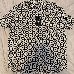 Denim & Flower Viscose Button Up